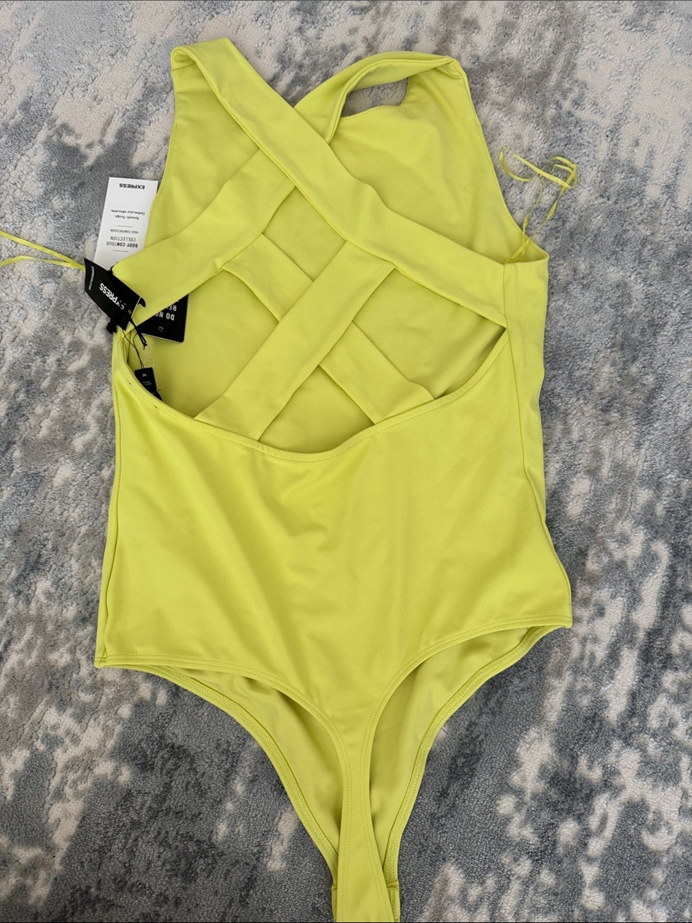 High-Neck Neon Yellow Bodysuit